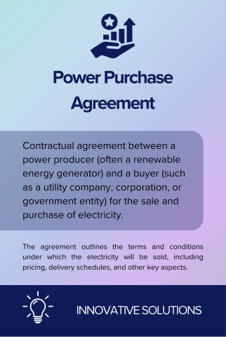 Power Purchase Agreement back card