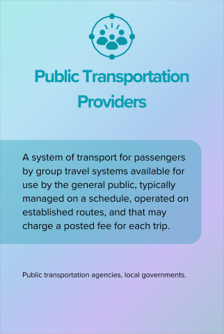 Public Transportation Providers back card