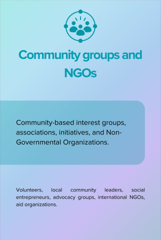 Community groups and NGOs back card