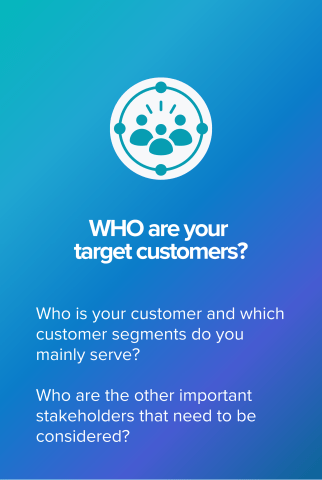WHO are your target customers? front card